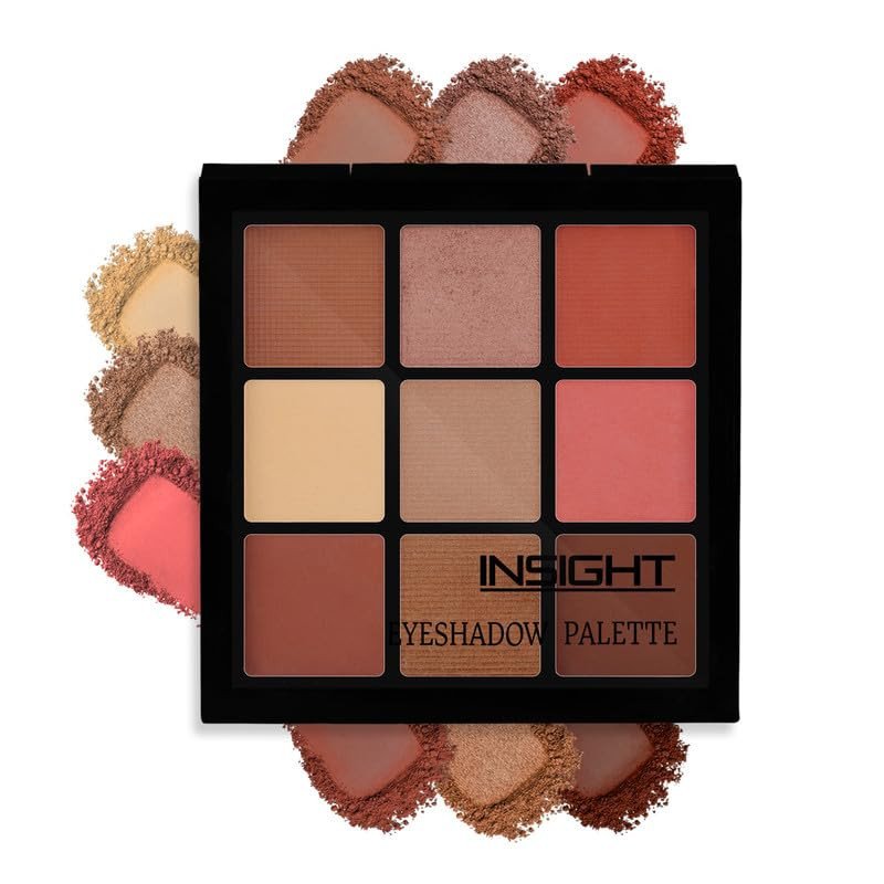 INSIGHT Cosmetics 9 Color Eyeshadow Pallate Powder |Matte|Shimmer|Beginner Friendly and Long Lasting Eye Shadow Palette|Long Wearing And Easily Blendable Eye Makeup Palette
