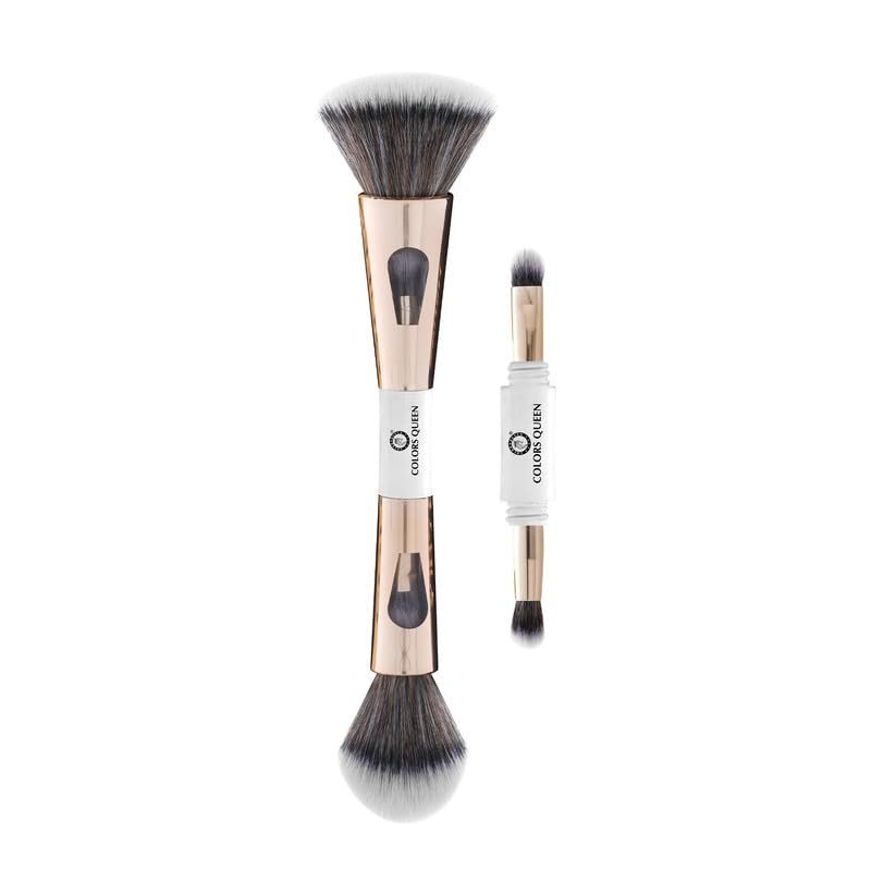 Colors Queen 4 in 1 Multifunctional Makeup Brush Set with Foundation Brush, Powder Brush, Eyeshadow Blending Brush & Flat Brush | Feathery Soft Bristles Makeup Brushes for Women BR 06