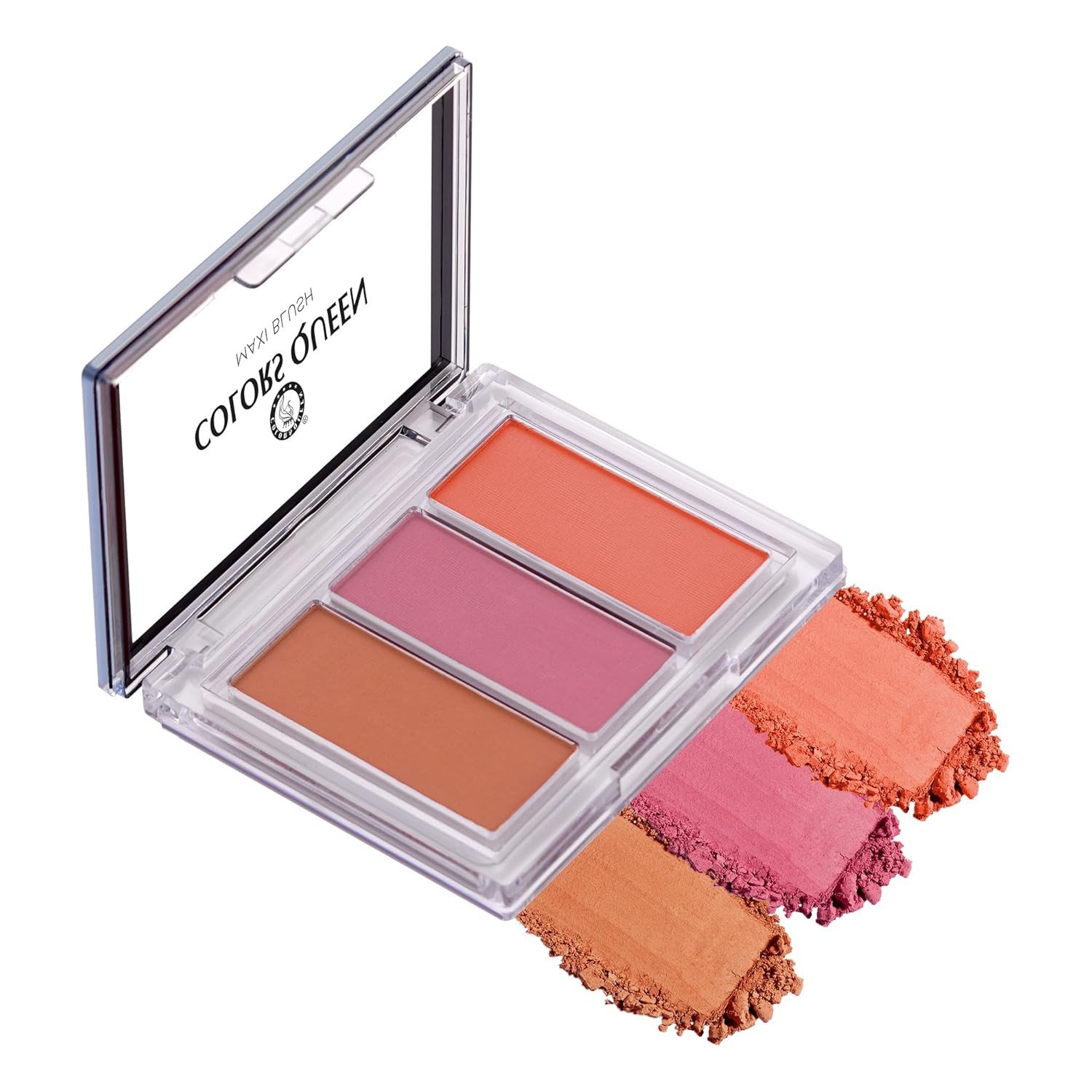 Colors Queen 3 Multicolor Maxi Blush | Lightweight Long Lasting Matte Blusher Palette | Highly Pigmented & Blendable Shades, Silky Smooth Texture, Lightweight Blusher for Face Makeup
