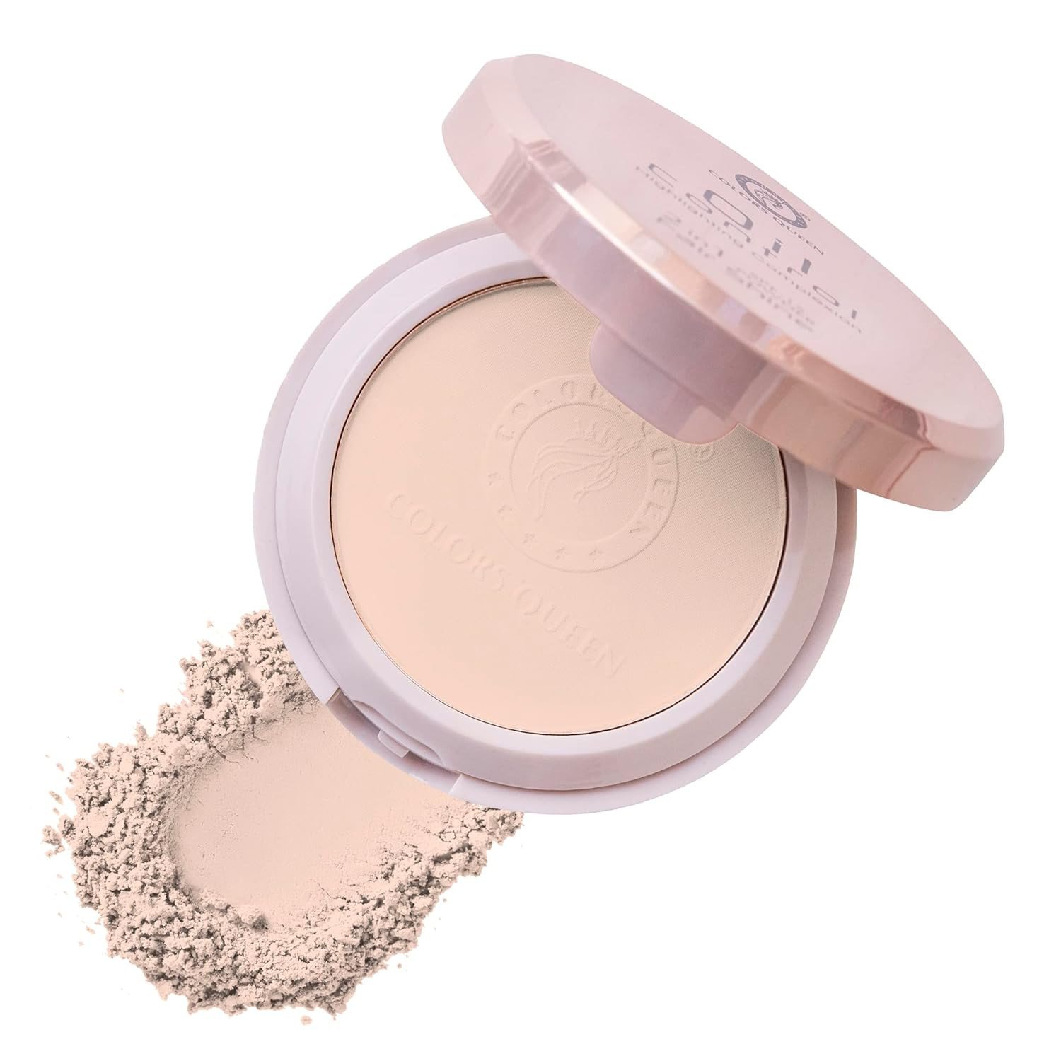 Colors Queen Oil Control Compact Powder | Face Compact for Women, with SPF 15 to protect skin from Sun. Has a Silky Texture, evens out the skin, Conceals fine lines and wrinkles. Compact Powder for Fair Skin Tone