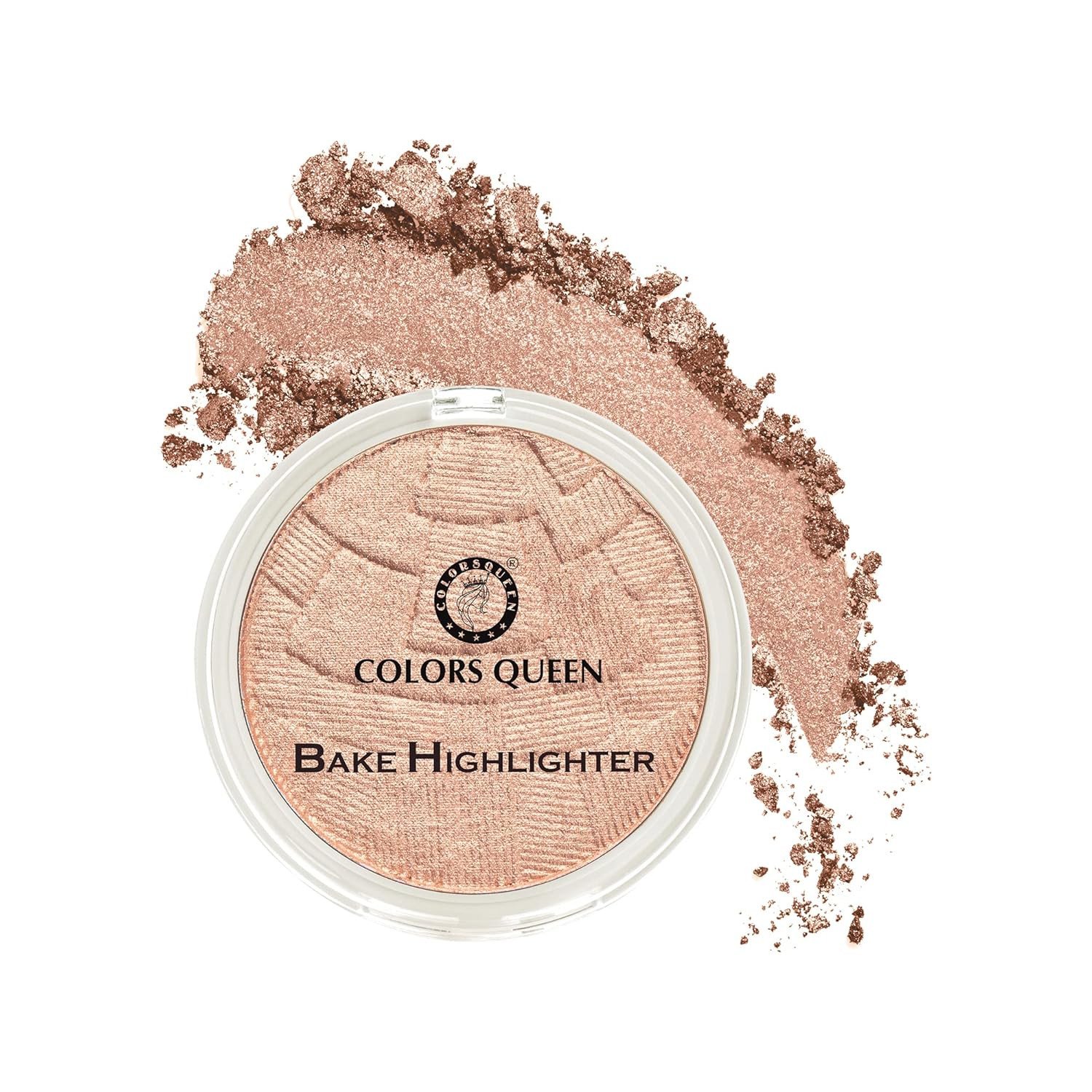 Colors Queen Too Much Baked Shimmer Blusher and Highlighter for Face Makeup | Highly-Pigmented Powder Highlighter | Easy-to-blend Formula, for a Silky and Shimmery Effect