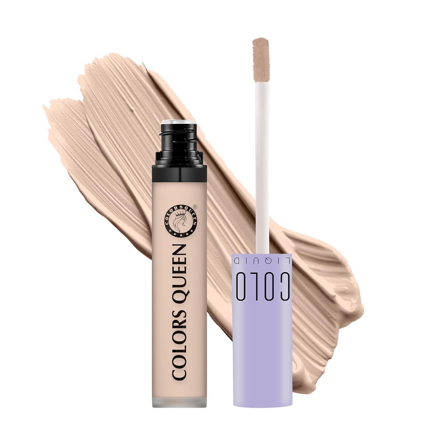 Colors Queen Conceal & Reveal Liquid Concealer 6g | Lightweight, Long Lasting Concealer with Matte Finish | Waterproof Liquid Concealer for Face Makeup with Jojoba Seed Oil