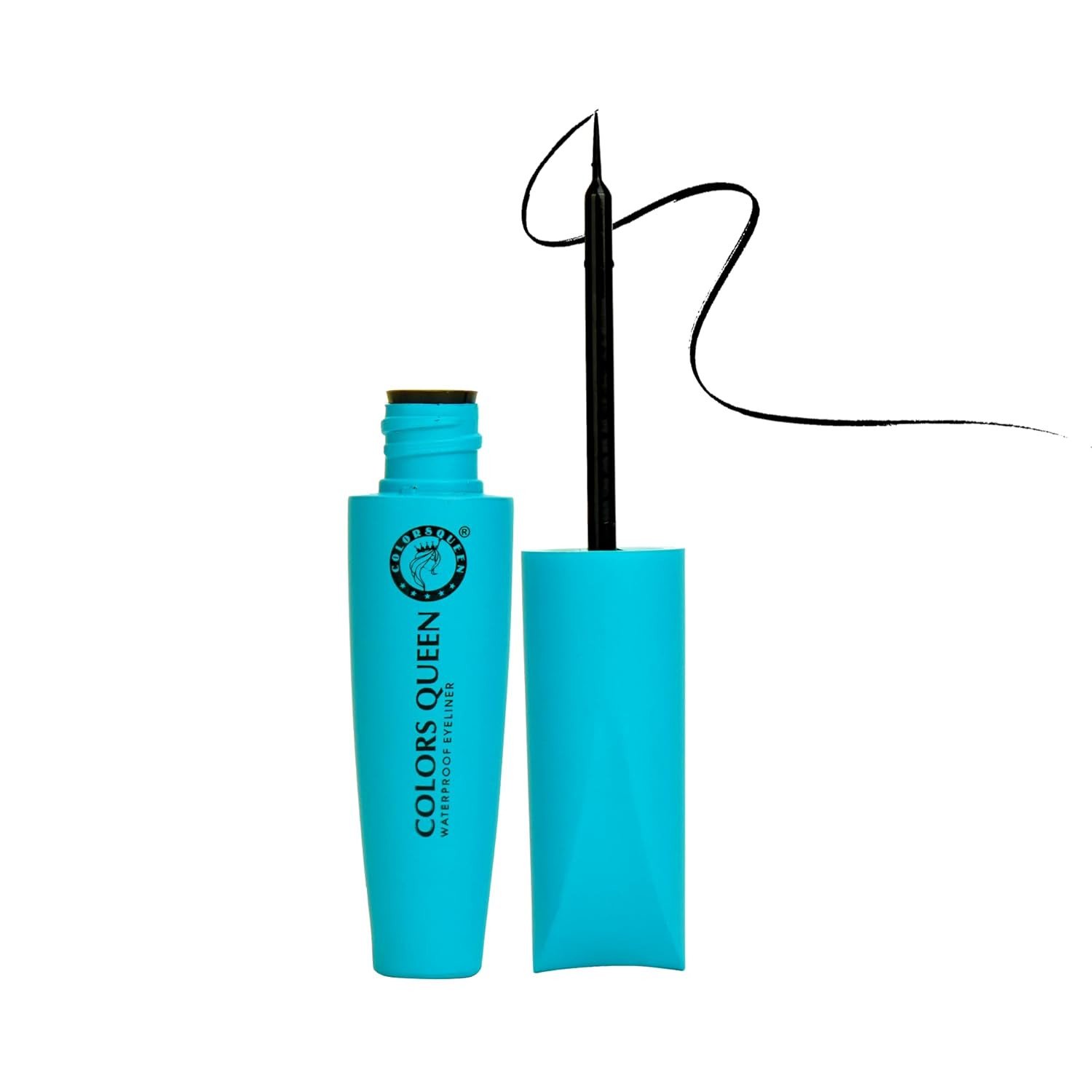 Colors Queen Big Eyes Waterproof Eyeliner | Flexi Tip Applicator, One Stroke Application, Quick Drying Liquid Eyeliner | Demi-Matte Finish, Smudge Proof Eyeliner Enriched with Vitamin E (Black, 4.5ml)