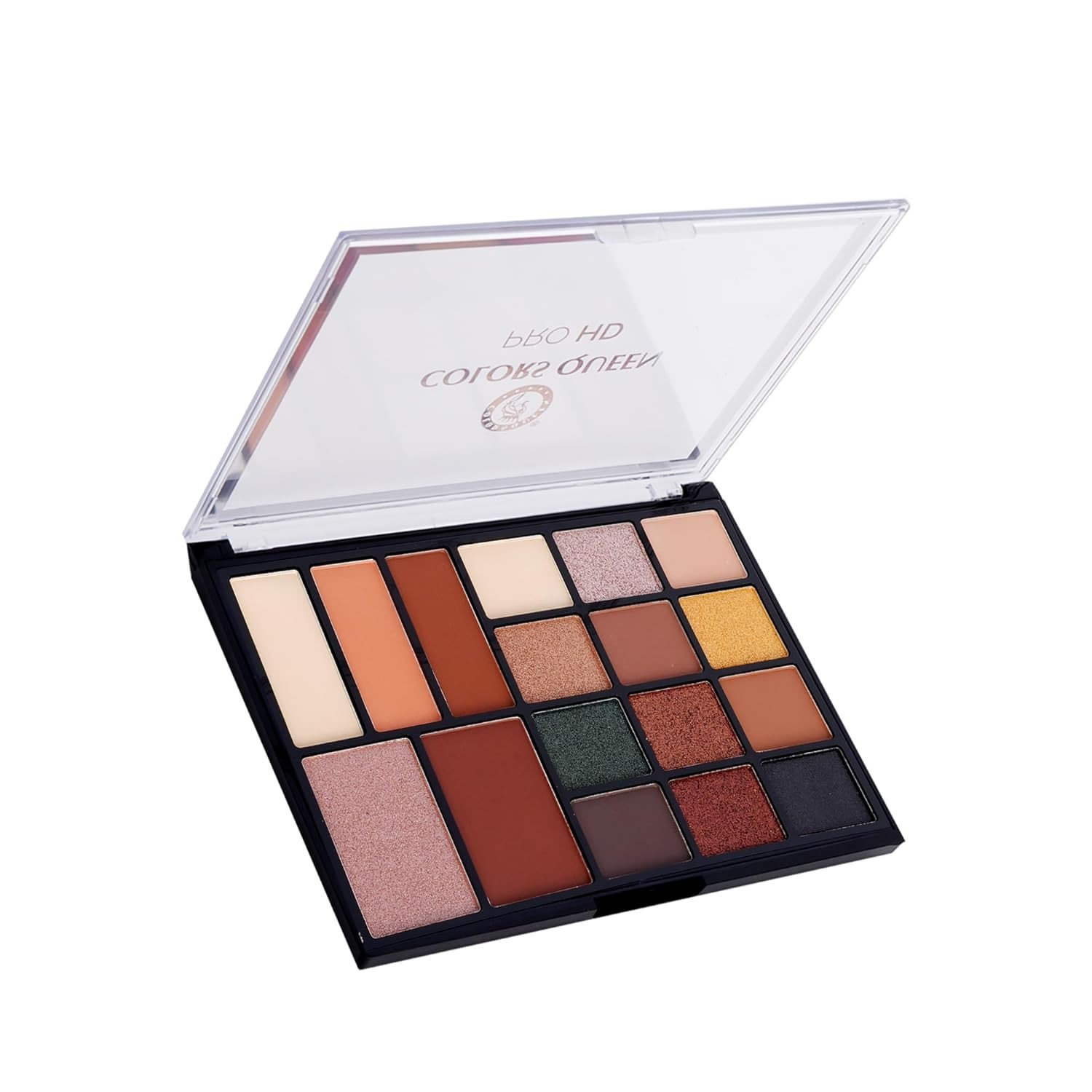Colors Queen Pro HD Eyeshadow Palette with Contour & Highlighter | 17 Highly Pigmented & Blendable Shades | Matte and Shimmery Eyeshadow Palette for Eye Makeup