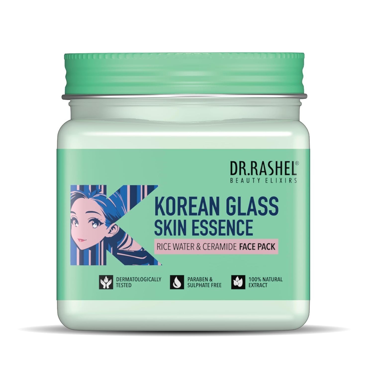 DR.RASHEL Korean Glass Skin Essence Face Pack||Brightening & Hydrating Facial Mask for Smooth, Glowing Skin ||Pore-Refining, Nourishing Formula with Natural Extracts & Hyaluronic Acid for Clear & Radiant Complexion