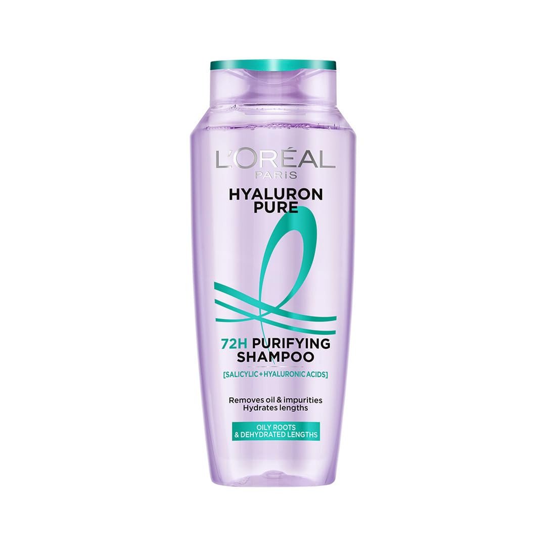 Loréal Paris Hyaluron Pure 72H Purifying Shampoo, For oily scalp & dry hair with salicylic and hyaluronic acid, 200 ml