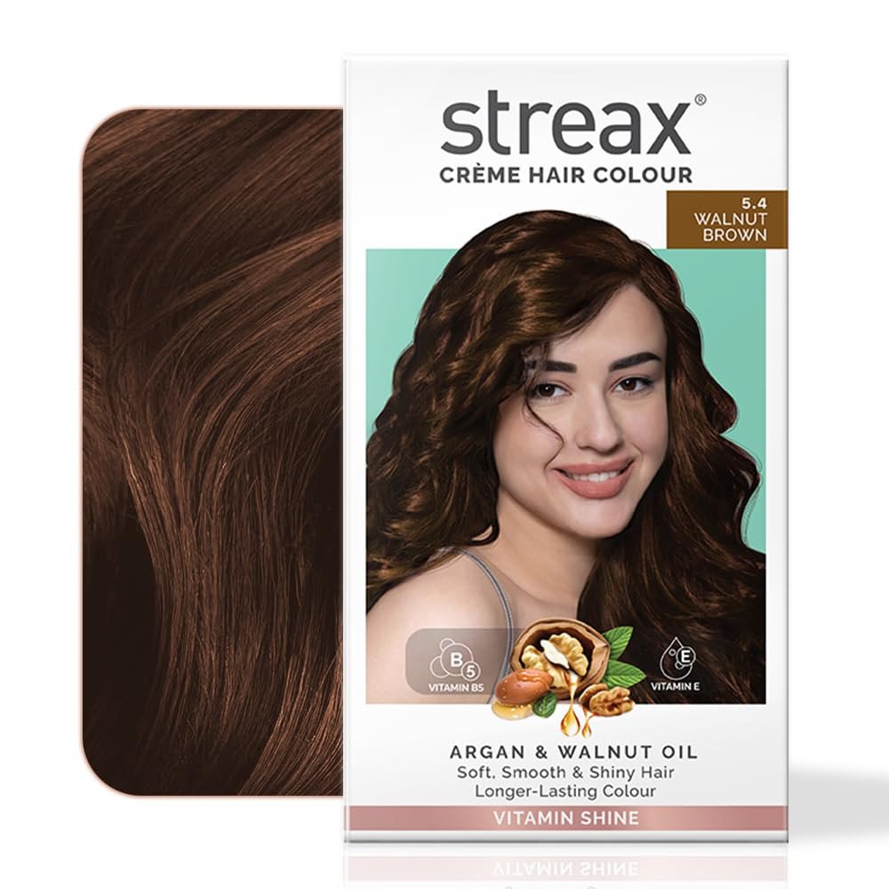Streax Crème Permanent Hair Colour - 5.4 Walnut Brown Hair Color