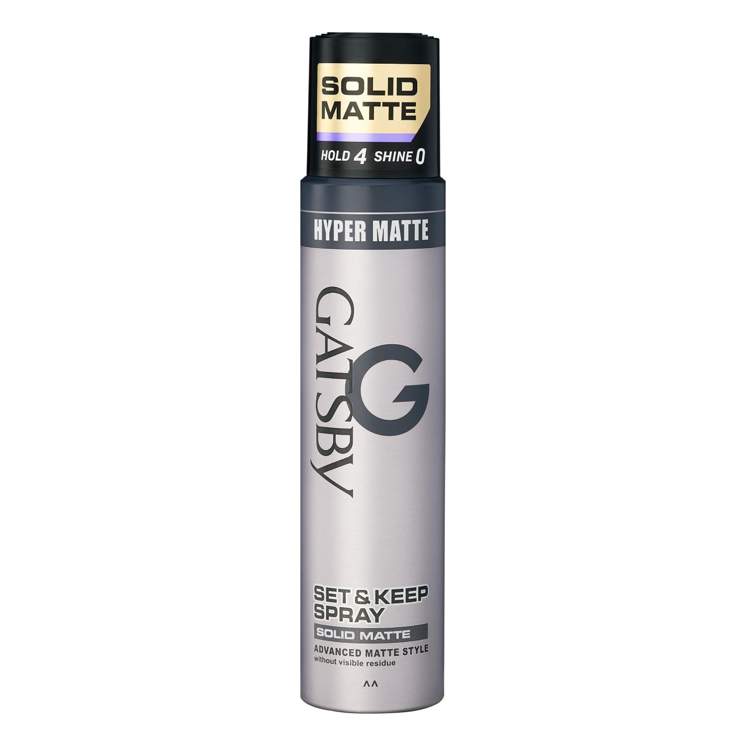 GATSBY Set & Keep Hair Spray - Solid Matte, 250ml - Strong Hold | Matte Finish | UV Protection | Non-Sticky Formula | Residue Free Styling | Long Lasting | Dermatologically Tested