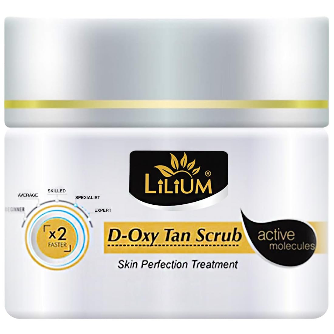Lilium D Oxy Tan Scrub | Tan Removal Exfoliating & Lighten Acne Marks | Decrease UV Damage With Kojic & Milk | Paraben, Peroxide & Sulfate Free | De Tanning 100% Vegan, Dermatologically Tested | Men & Women