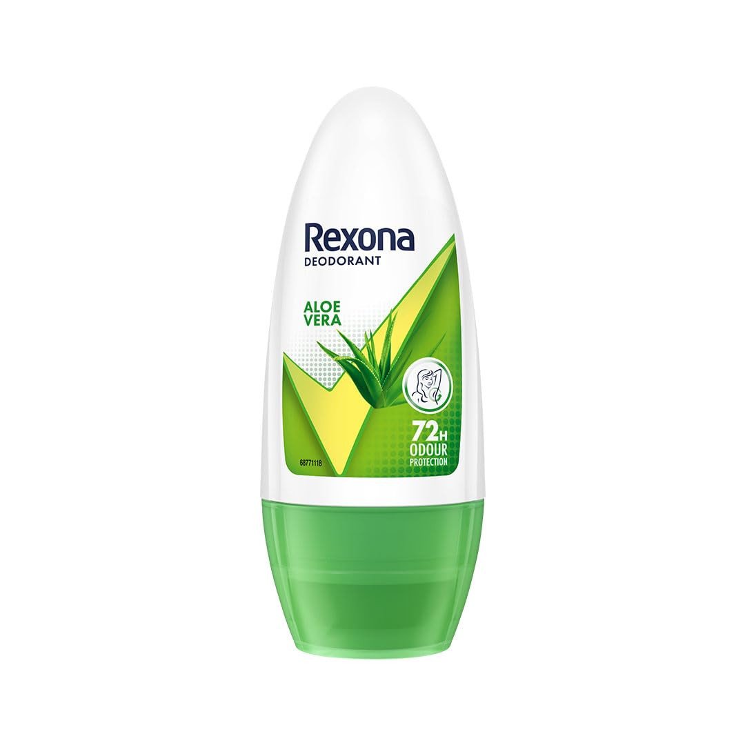 Rexona Aloe Vera Underarm Roll On Deodorant For Women, Antiperspirant, Removes Odour, Keeps Skin Fresh & Clean, Alcohol Free, Skin Friendly