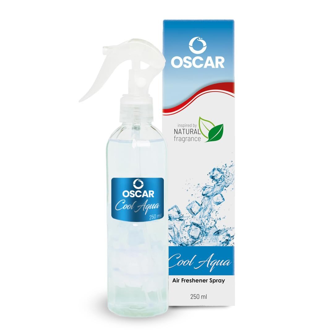 Oscar Natural Cool Aqua Air Freshener Spray | Air Freshener for Home, Bathroom, Office & Car | Long Lasting Natural Cool Aqua Fragrance | Room Freshener Spray |250ml