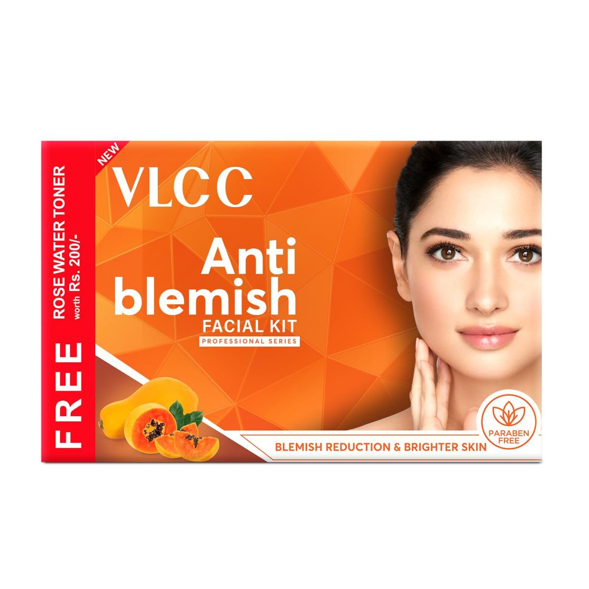 VLCC Anti Blemish Facial Kit - 300g with Free Rose Water Toner - 100 ml | Skin Brightening Facial Kit for Dry, Sensitive & Oily Skin Types | Fight Blemishes and Dullness | Protects and Nourishes Skin.