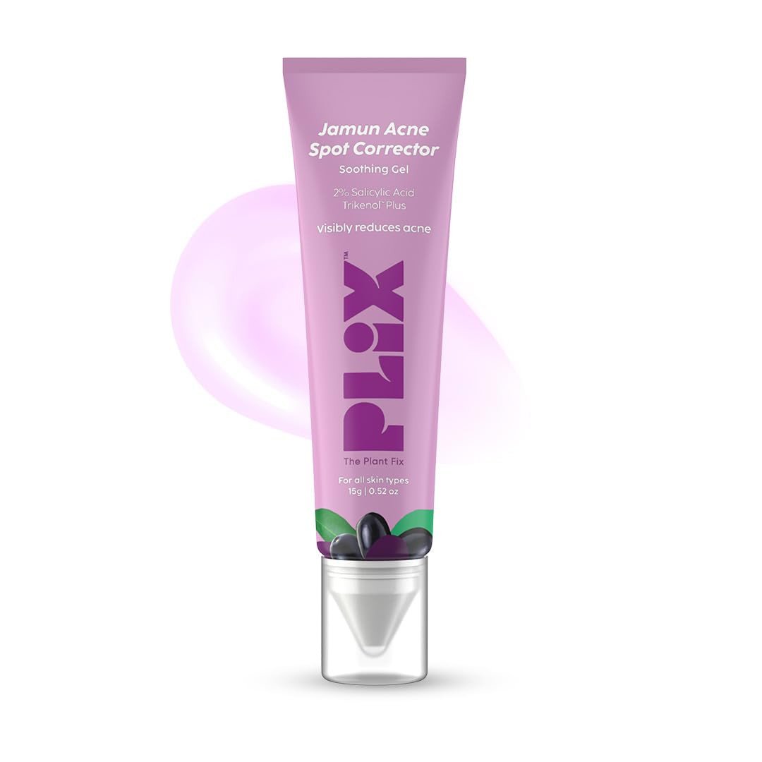 PLIX - THE PLANT FIX Jamun Acne Spot Corrector Gel For Reducing Active Acne | Day & Night Gel | Controls Oil & Soothes Inflammation | For Men & Women | 15g