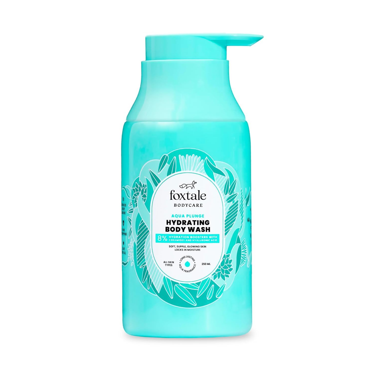 Foxtale Hydrating Body Wash with Hyaluronic Acid & Ceramides | Strengthens Skin Barrier | 24-hour hydration | 6+ hrs Odour Control | SLS-Free Body Wash for Women & Men | All Skin Type | 250 ml