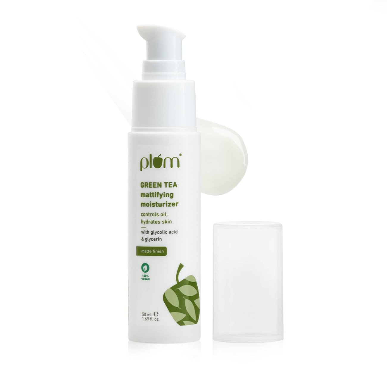Plum Green Tea Mattifying Face Moisturizer for Daily Use | Fights Acne, Controls Oil & Hydrates Skin | Moisturizer for Face with Glycolic Acid & Glycerin| Non-Sticky Moisturizer for Women & Men | 50ml