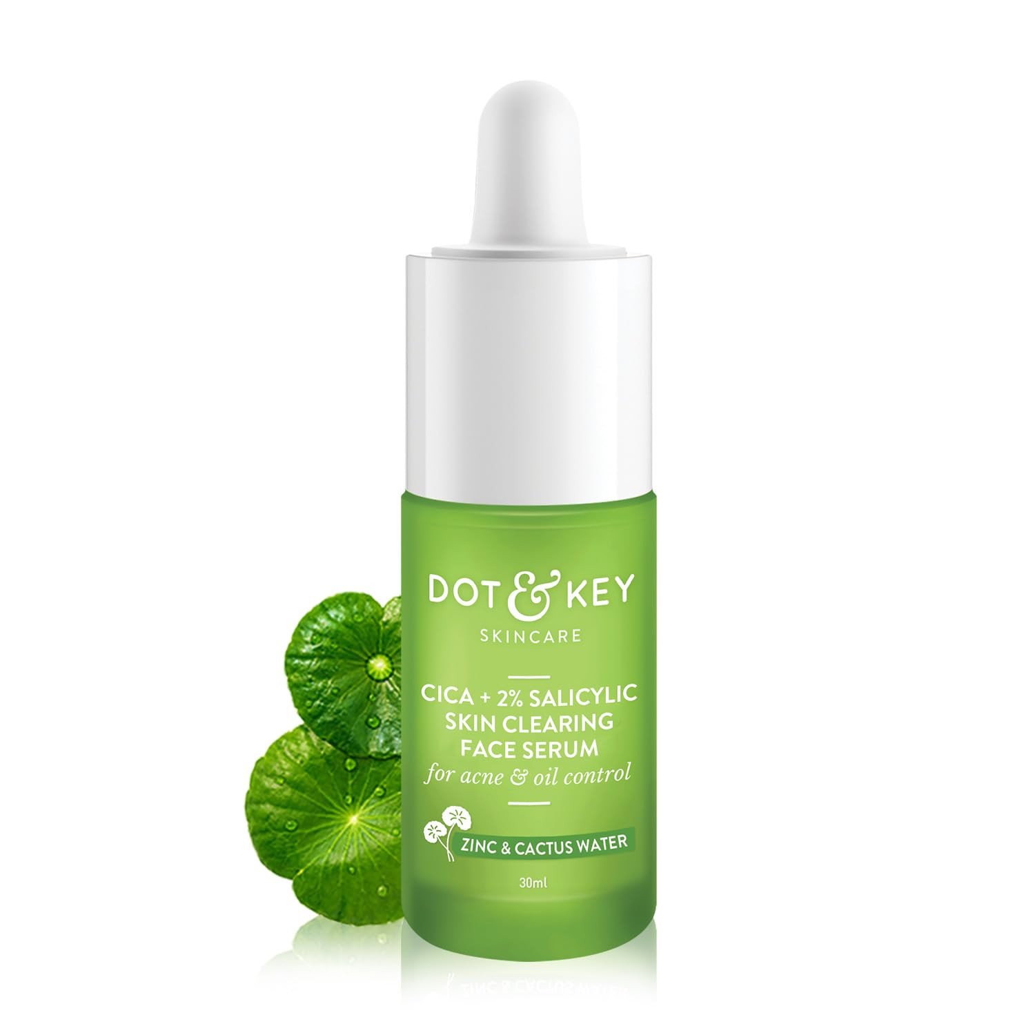 Dot & Key 2% Salicylic Acid + Cica ( Cantella) Anti Acne Serum with Zinc | Salicylic Acid Serum for Acne and Dark Spots | Serum for Oily Acne Prone Skin & Sensitive Skin | Oil-Free & Non Comedogenic | 30 ml
