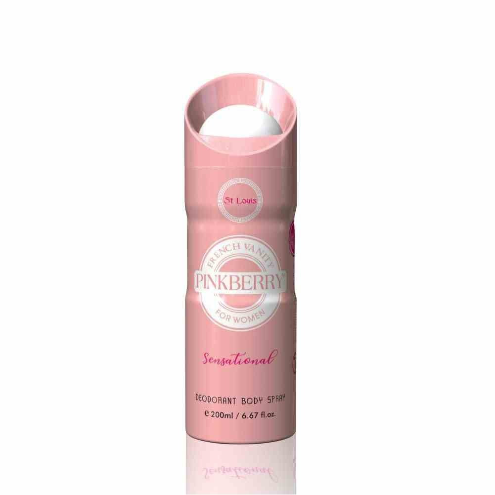 St Louis Pinkberry French Vanity Sensational Deodorant | For Women | 200ml Long-Lasting Fragrance | Deo as Ideal Gift for Birthdays, Anniversaries & Special Occasions | All-Season Deodorant