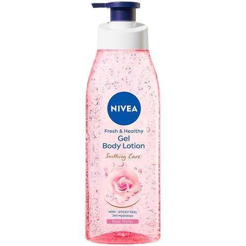 NIVEA Gel Body Lotion 390 ml | Rose | Refreshing Care For 24H Hydration | Non-Sticky | Fast Absorbing for Fresh And Healthy Skin