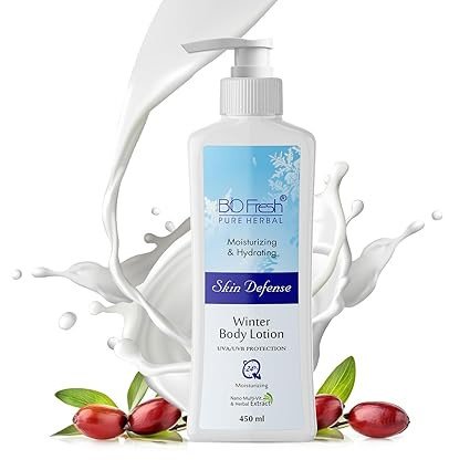 BIOFRESH HERBALS 24-Hour Moisturizing Skin Defense Non-Sticky Body Lotion Skin Hydrating Body Lotion Non-Greasy Body Cream for Smooth Brightening Skin (450ml)
