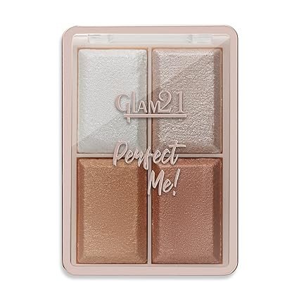 Glam21 Perfect Me! Highlighter Palette Blusher |Ultimate Shimmer Formulations | Highly-Pigmented Powder Highlighter With Easy-To-Blend Formula | Weightless Longlasting Illuminating Glow Face Kit| 6gm