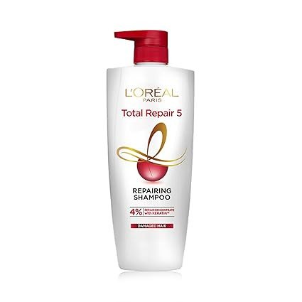 Loreal Paris Shampoo, For Damaged and Weak Hair, With Pro-Keratin + Ceramide, Total Repair 5, 650 ml