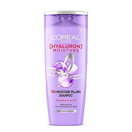 Loreal 82ml Paris Moisture Filling Shampoo With Hyaluronic Acid | For Dry & Dehydrated Hair, Adds Shine & Bounce, Hyaluron Moisture 72H | L'Oreal Paris