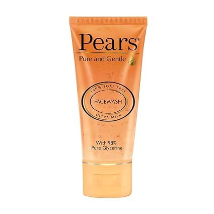 Pears Pure and Gentle Daily Cleansing Facewash, Mild Cleanser With Glycerine, Balances Ph, 100% Soap Free, 60 g