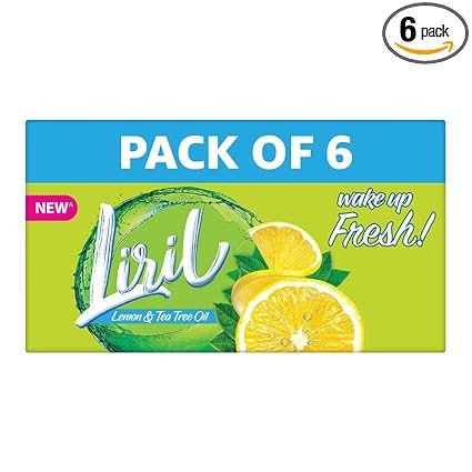 Liril Lemon & Tea Tree Oil Soap, 125 g (Pack of 6)