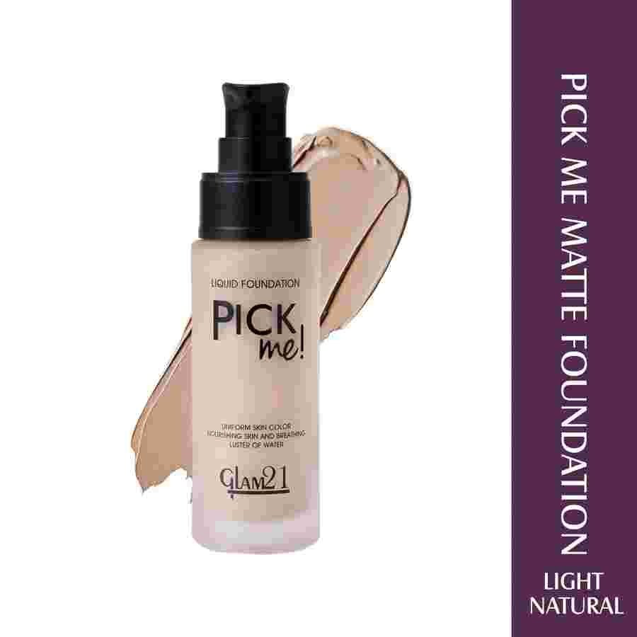 Glam21, Pick Me! Matte Foundation for Non-sticky Instant Spotless Glow with Long Day Matte Coverage | Increase Skin Breathability | F6514