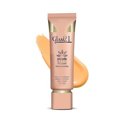 Glam21 Miracle Matte Mousse Foundation | Ultra-Smooth | Hydrated|Light-Weighted | Reduces Pores, Hides Dark Spots & Covers Skin Acne | 35gm