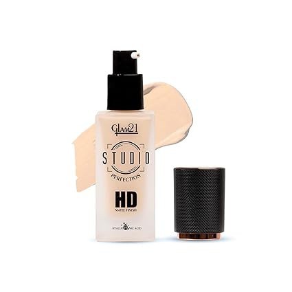 Glam21 Studio Perfection HD Matte Foundation - Matte Finish | Full Coverage Blendable | Waterproof |Oil Control - For Normal Skin 30ml