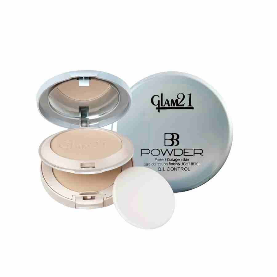 Glam21, 2-in-1 Compact Powder (BB Powder 20gm)| Instant Weightless Matte Finish Look | Long-lasting | Peerless Soft Skin