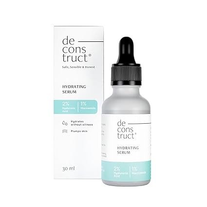 Deconstruct Hydrating Serum - 2% Hyaluronic Acid + 1% Niacinamide | Provides Intense Hydration | Face Serum For Oil-Free Moisturisation, Plump & Soft Skin | Beginner Friendly | 30ml