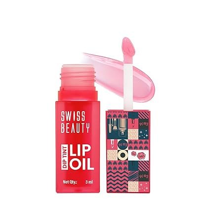 Swiss Beauty Dip Tint Colour Changing PH Lip Oil | With Vitamin E for Long-Lasting Nourishment and Hydration| Soft and Natural Pink Lips 3ml
