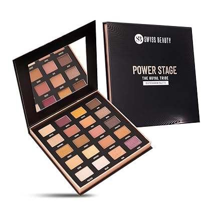 Swiss Beauty Power Stage Eyeshadow Palette with 20 pigmented shades | Blend of Matte and shimmers eye makeup palette | Shade 25g