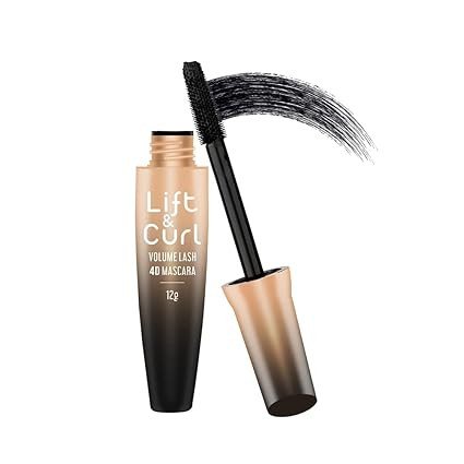 Swiss Beauty Lift & Curl Volume Lash 4D Mascara, Water-Resistant & Smudge-Proof | Volumising & Lengthning Mascara for Eyes | Jet Black Colour | Lightweight| 12gm SB 1090