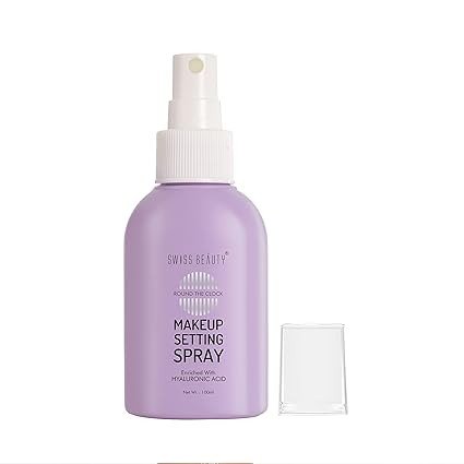 Swiss Beauty Round the Clock Makeup Setting Spray | Setting Spray with Hyaluronic Acid | Makeup Setting Spray | Long-lasting Non-sticky Setting Spray, 100ml SB-MF06