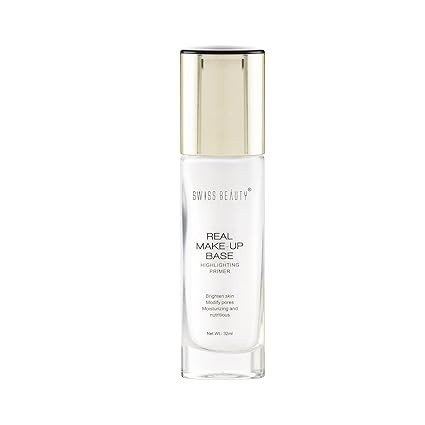 Swiss Beauty Real Makeup Base Highlighting Primer| Skin-Hydrating Poreless Primer With Natural Glow Finish For Face Makeup SB1305