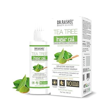 DR.RASHEL Tea Tree Hair oil that treats dry scalp, ceases dandruff & nourish our roots (100 ml)