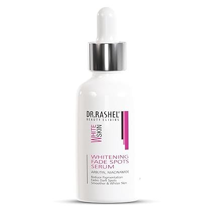 DR.RASHEL WHITE SKIN Whitening Fade Spots Serum with Arbutin, Niacinamide which Reduce Pigmentation, Fades Dark Spots, Smoother & Whiter Skin - 30ml