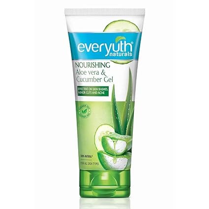 Everyuth Naturals Nourishing Aloe Vera & Cucumber Gel| Protects from Acne, Cuts & Rashes|Refreshing & Soothing Care|Paraben free|For Oily, Dry, Normal, Combination & Sensitive Skin - 100 g