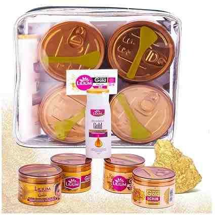 Lilium Gold Facial Kit 1100g | Complete Skincare Set for a Timeless Glow & Youthful Vitality | Anti-Aging & Skin Brightening | For Women & Men | 100% Vegan & Chemicals Free | All Skin Types