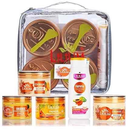 Lilium Orange Facial Kit 1100g | Complete Skincare Set With Power of Vitamin C | Makes Skin Brighter, Rejuvenated & Youthful | For Women & Men | 100% Vegan & Chemicals Free | All Skin Types