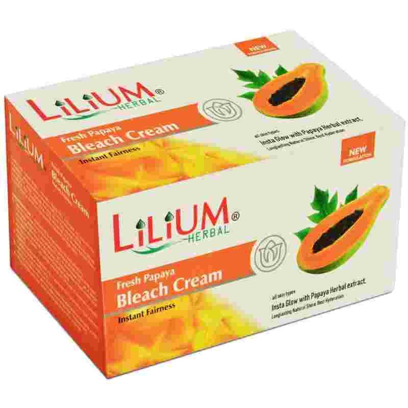 Lilium Herbal Fresh Papaya Bleach Cream 300g Insta Glow With Papaya Herbal Extract
