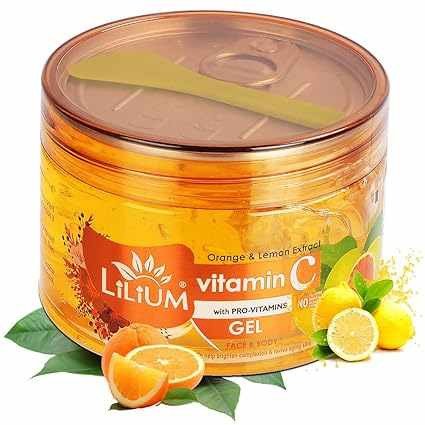 Lilium Vitamin C Face Gel (250G) |Paraben-free Naturally |Reduces Damage Caused By Harmful UV Rays |Vitamins Gel Reviving & Skin Brightening Gel | Nourishes & Tighten The Skin