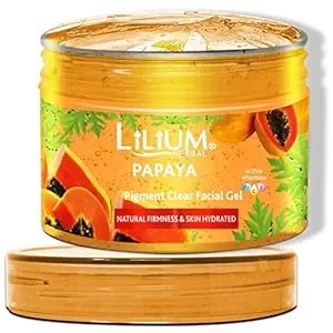 Lilium Pigment Clear Papaya Facial Gel, 250gm | Natural Firmness & Skin Hydrated | Skin Brightening Gel, Nourishes & Tighten The Skin