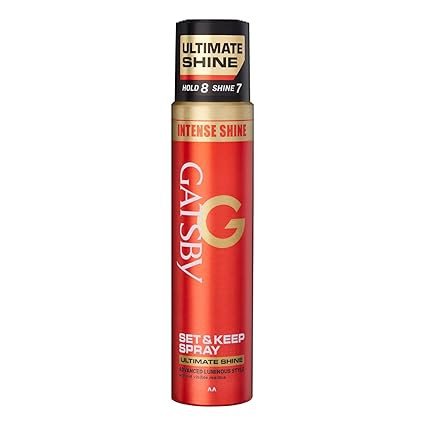 Gatsby Set & Keep Hair Spray - Ultimate Shine | Maximum Hold | Luminous Finish | UV Protection | Non-Sticky Formula | Residue Free Styling | Long Lasting | Dermatologically Tested
