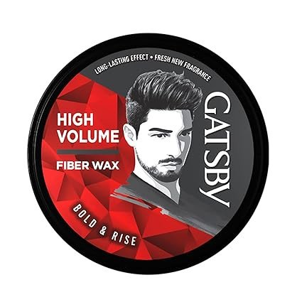 Gatsby Styling Fiber Hair Wax - Bold & Rise| High Volume, Natural Finish, Strong Hold, Anytime Re-Stylable & Easy Wash Off | For High Quiff Hair Style | Hair Styling Wax for Men