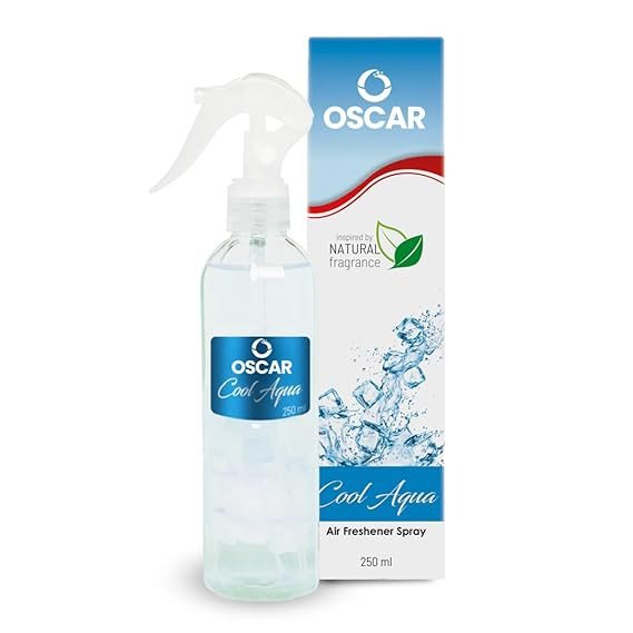 Oscar Natural Cool Aqua Air Freshener Spray | Air Freshener for Home, Bathroom, Office & Car | Long Lasting Natural Cool Aqua Fragrance | Room Freshener Spray |250ml