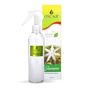 Oscar Natural Jasmine Air Freshener Spray | Air Freshener for Home, Bathroom,Office & Car | Long Lasting Natural Floral Jasmine Fragrance | Floral Room Freshener Spray | 250ml